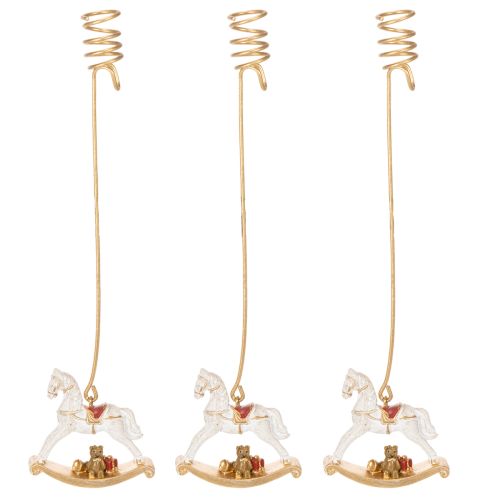 Suporte para vela de Natal em forma de cavalo de balanço, 20 cm, conjunto com 3 peças | Floristik24.pt