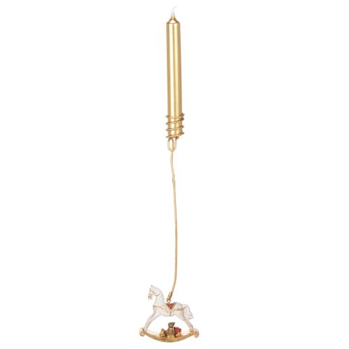 Suporte para vela de Natal em forma de cavalo de balanço, 20 cm, conjunto com 3 peças | Floristik24.pt