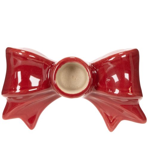Castiçais vermelhos em formato de laço para velas cônicas de 11 cm, 2 peças | Floristik24.pt
