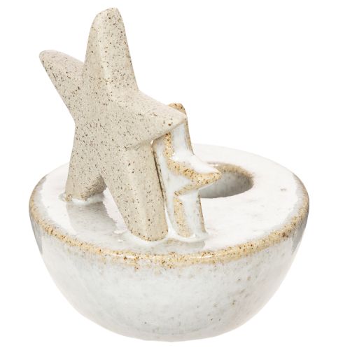 Castiçais de cerâmica em formato de estrela, decoração natalina, 11 cm, 2 peças. | Floristik24.pt