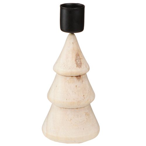 Itens Porta-velas decoração de árvore de Natal madeira natural H13cm 4 peças