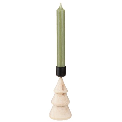 Itens Porta-velas decoração de árvore de Natal madeira natural H13cm 4 peças
