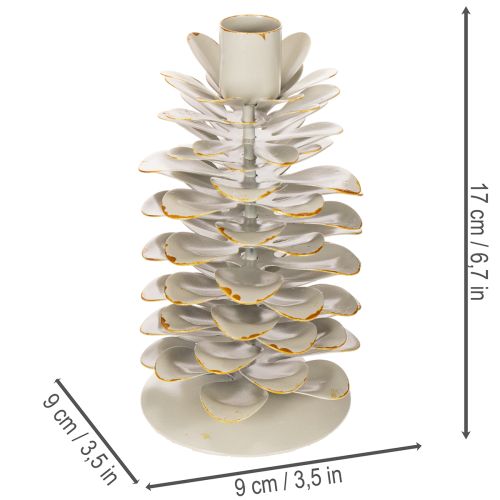 Castiçal em formato de pinha para velas finas, 17 cm | Floristik24.pt