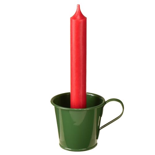 Porta-velas cônico porta-velas verde escuro H6cm 6 peças