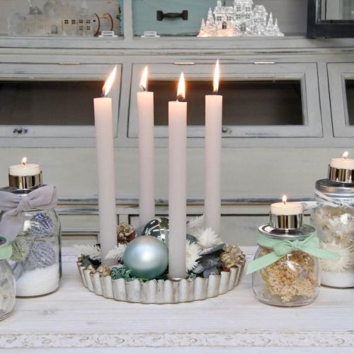 Floristik24 Castiçal vareta porta velas prata 4 chamas Ø22cm