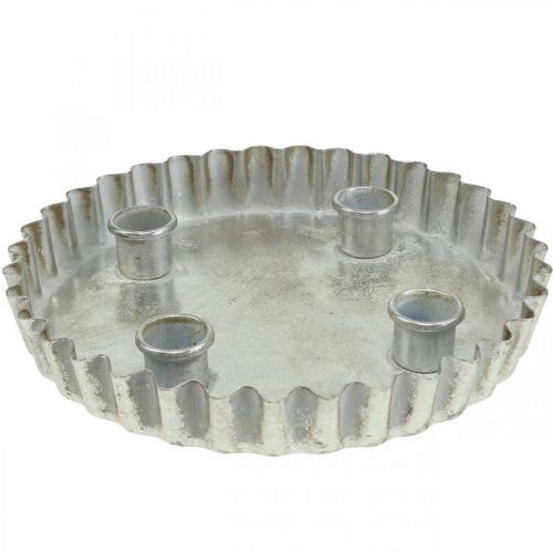 Floristik24 Castiçal vareta porta velas prata 4 chamas Ø22cm