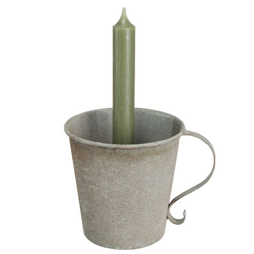 Itens Castiçal cônico copo vintage decorativo cinza Ø11cm Alt.11cm