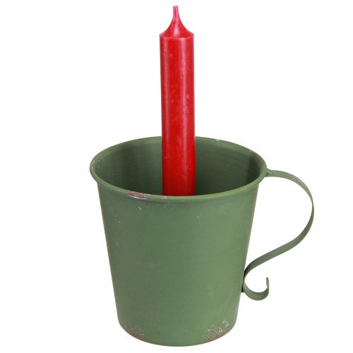 Itens Castiçal cônico copo vintage decorativo metal verde Ø11cm Alt.11cm