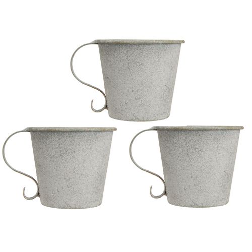 Itens Castiçal cônico copo vintage castiçal metal cinza Ø9,5cm Alt.8cm 3 unidades
