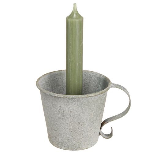 Itens Castiçal cônico copo vintage castiçal metal cinza Ø9,5cm Alt.8cm 3 unidades