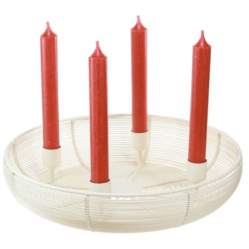 Itens Porta-velas para 4 velas, taça para velas creme Ø29cm