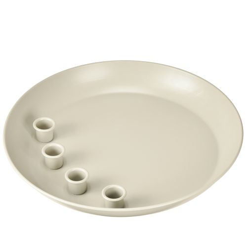 Porta-velas cônico para 4 velas, tigela para velas, metal cinza, Ø30cm