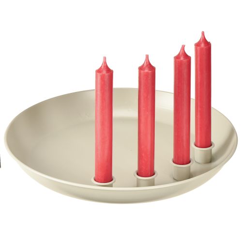 Itens Porta-velas cônico para 4 velas, tigela para velas, metal cinza, Ø30cm