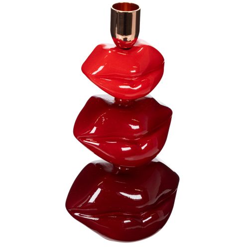 Porta-velas em formato de lábios brilhantes, design moderno, 21 cm