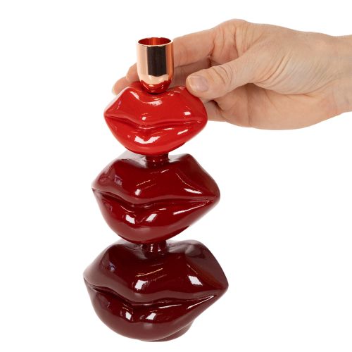 Porta-velas em formato de lábios brilhantes, design moderno, 21 cm | Floristik24.pt