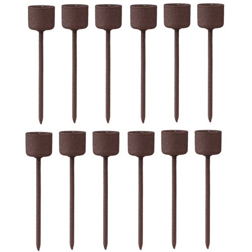 Itens Castiçal em bastão para tampar marrom ferrugem Ø22mm Alt.10,5cm 12 unid.