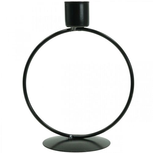 Floristik24 Castiçal castiçal de metal preto Ø10.5cm