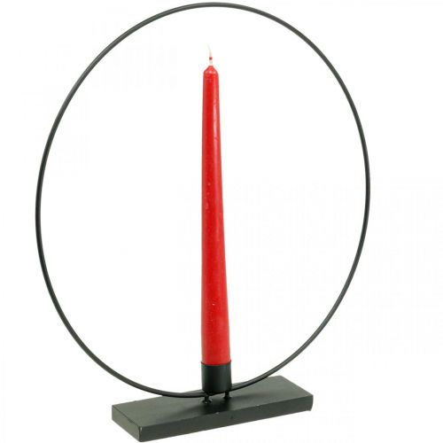 Floristik24 Anel decorativo castiçal de metal laço deco preto Ø30cm