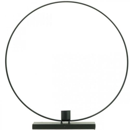 Floristik24 Anel decorativo castiçal de metal laço deco preto Ø30cm