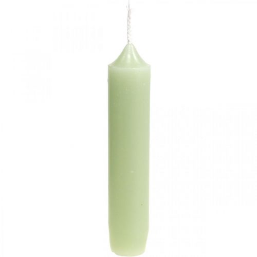 Floristik24 Velas curtas velas verdes menta Ø22/110mm 6pcs