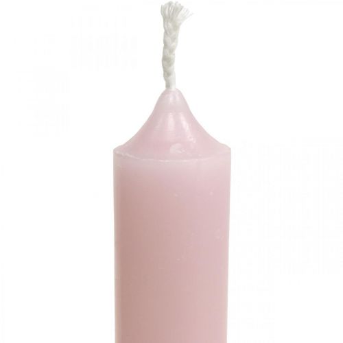 Itens Velas rosa velas curtas Ø22/110mm 6pcs