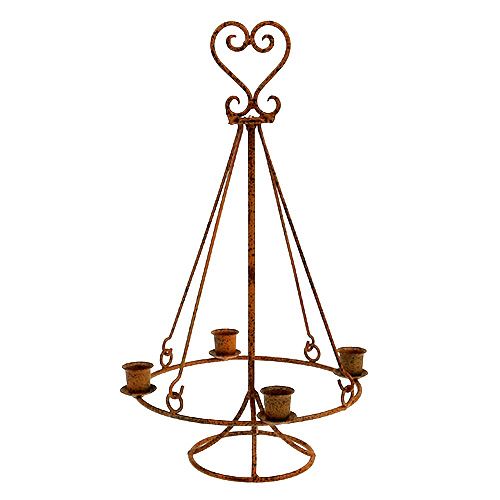 Floristik24 Suporte com porta-velas castanhos Ø16cm A27cm