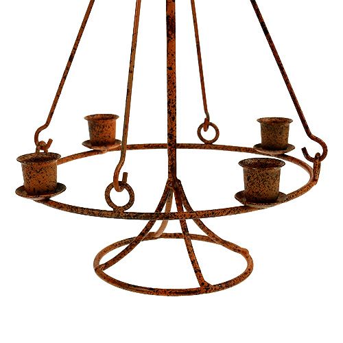 Floristik24 Suporte com porta-velas castanhos Ø16cm A27cm