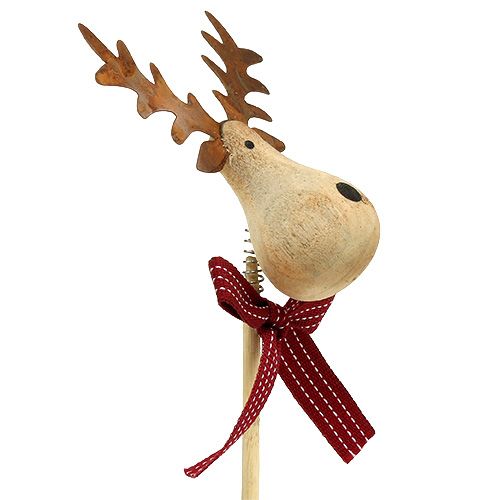Floristik24 Plug elk nature, branco 7cm L30cm 8pcs