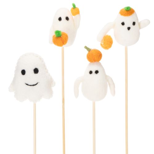 Fantasmas em palitos de madeira, decoração de Halloween, 54 cm, 8 peças