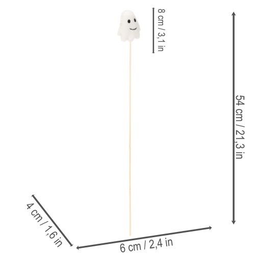 Fantasmas em palitos de madeira, decoração de Halloween, 54 cm, 8 peças | Floristik24.pt