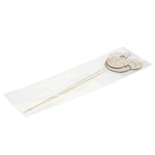 Floristik24 Plugue galo de madeira, galinha 7cm - 8,5cm 2pcs