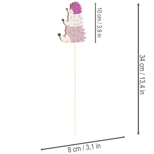 Estacas decorativas para jardim - Família de ouriços coloridos - 34 cm, 12 peças | Floristik24.pt