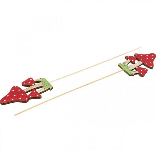 Floristik24 Flor plug fly agaric decoração cogumelo decoração de outono 10cm 18 unidades