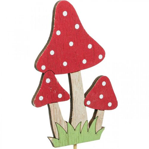 Floristik24 Flor plug fly agaric decoração cogumelo decoração de outono 10cm 18 unidades
