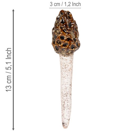 Cogumelo morel artificial decorativo para vasos de plantas e mesas, 13 cm, 2 peças | Floristik24.pt
