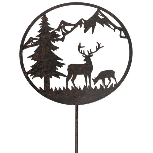 Estaca decorativa, animais da floresta, veado e pinheiro, 100 cm