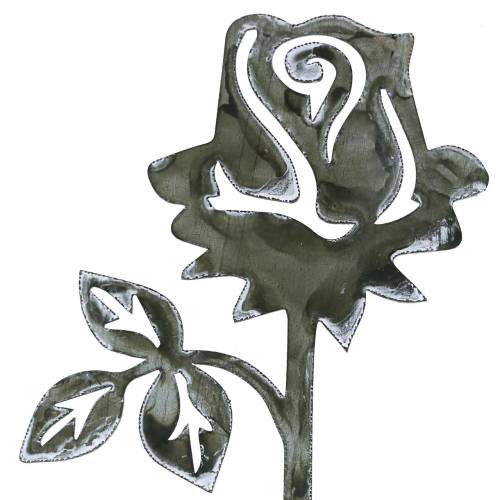 Floristik24 Plugue de metal rosa cinza prateado, metal caiado de branco 20cm × 8cm 12 unid.