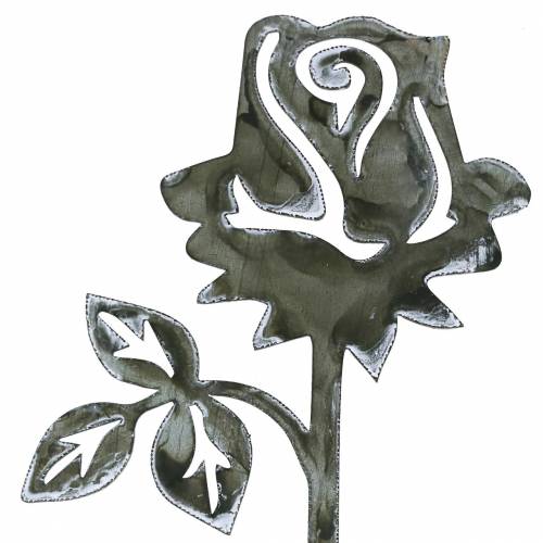 Floristik24 Pino de metal rosa prata cinza, metal lavado branco 20cm × 8cm 12pcs