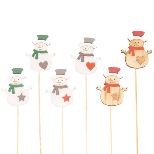 Estacas de madeira em formato de boneco de neve para decoração de flores, Natal, 31 cm, 12 peças comprar | Floristik24.pt