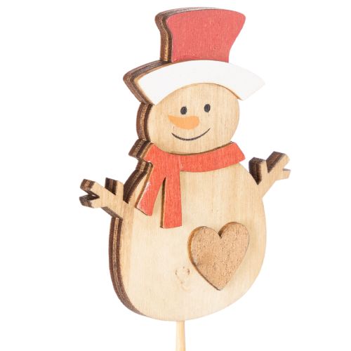 Estacas de madeira em formato de boneco de neve para decoração de flores, Natal, 31 cm, 12 peças | Floristik24.pt