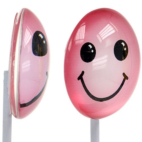 Floristik24 Deco emoticon em bastão cores sortidas 3.5cm 8pcs