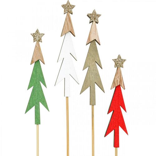 Floristik24 Plugue de Natal para flores de abeto em madeira 9,5 cm 16 unidades