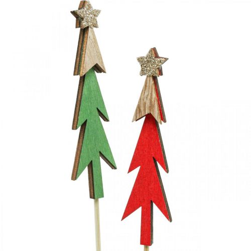 Floristik24 Plugue de Natal para flores de abeto em madeira 9,5 cm 16 unidades