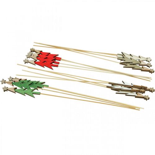 Floristik24 Plugue de Natal para flores de abeto em madeira 9,5 cm 16 unidades