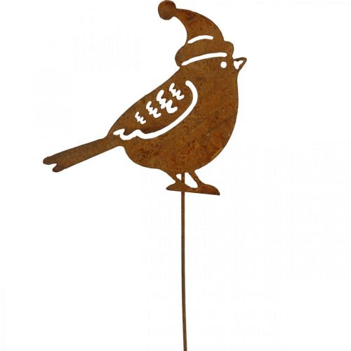 Itens Estaca de jardim pássaro com tampa pátina decoração 12cm 6uds