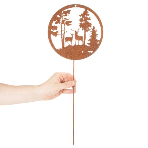 Estaca de jardim, cor ferrugem, redonda, silhueta de veado, decoração de floresta, 53 cm, 2 peças | Floristik24.pt