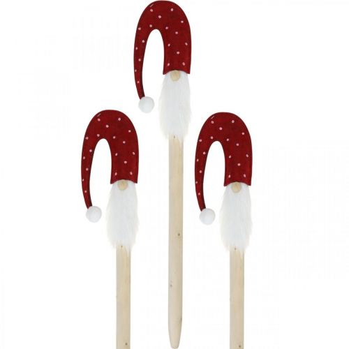 Floristik24 Gnomo de natal, gnomo de jardim, decoração de natal madeira L51cm 3pcs