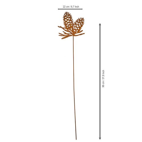 Decoração de pinha em metal, com motivo de pinha, 96 cm | Floristik24.pt