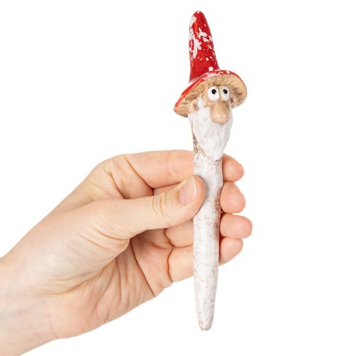 Estatueta de anão para colar, com barba longa e chapéu de cogumelo, decoração, 17 cm, 2 peças | Floristik24.pt