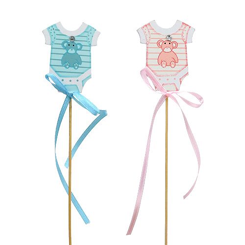 Floristik24 Plugue de nascimento 5,5 cm C 25,5 cm azul, rosa 24 unidades